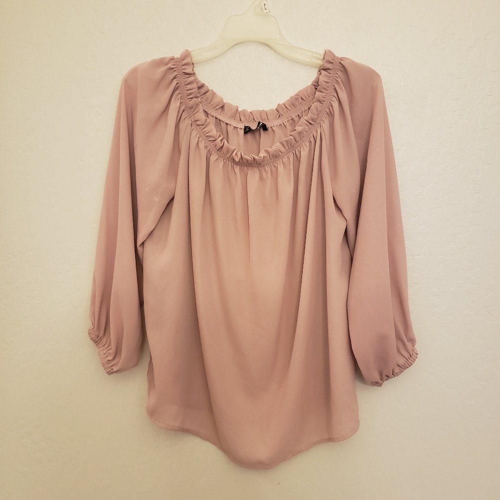 Light pink Long Sleeve Blouse